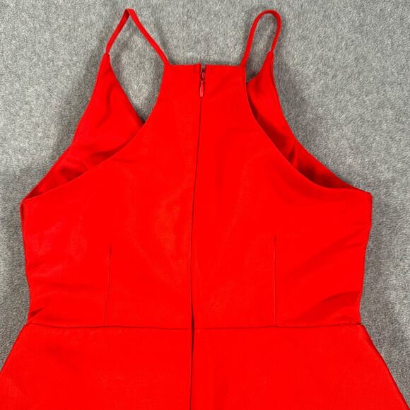 Do + Be Red Flare Cocktail Party Mini Dress Size Medium V-Neck Sleeveless - Picture 8 of 8
